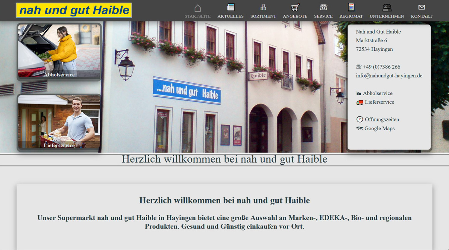 nah und gut Haible in Hayingen, Kreis Reutlingen, Einkaufsmarkt seit 1935